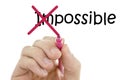 Making word impossible possible Royalty Free Stock Photo