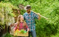 Making your life colored. family farm. father and daughter on ranch. little girl and happy man dad. earth day. spring Royalty Free Stock Photo