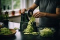 Making zucchini noodles using spiralizer