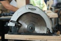 Makita cordless circular saw Royalty Free Stock Photo