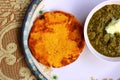 Sarson da saag and Makki ki roti Royalty Free Stock Photo