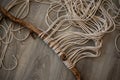 Macrame tapestry in the making Royalty Free Stock Photo