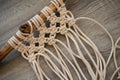 Macrame tapestry in the making Royalty Free Stock Photo