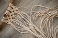 Macrame tapestry in the making Royalty Free Stock Photo