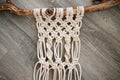 Macrame tapestry in the making