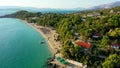 Makris Gialos beach at Argostoli of Kefalonia island in Greece. Spectacular view over beach of Makris Gialos near Lassi, Argostoli