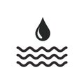 Wave icon vector. Line water wave symbol Royalty Free Stock Photo