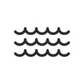 Wave icon vector. Line water wave symbol Royalty Free Stock Photo