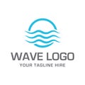 Wave icon vector. Line water wave symbol Royalty Free Stock Photo