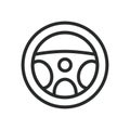 Steering wheel icon. Vector illustration on isolated white background Royalty Free Stock Photo