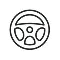 Steering wheel icon. Vector illustration on isolated white background Royalty Free Stock Photo