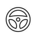 Steering wheel icon. Vector illustration on isolated white background Royalty Free Stock Photo