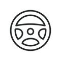Steering wheel icon. Vector illustration on isolated white background Royalty Free Stock Photo