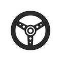Steering wheel icon. Vector illustration on isolated white background Royalty Free Stock Photo