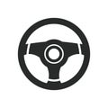 Steering wheel icon. Vector illustration on isolated white background Royalty Free Stock Photo