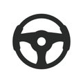 Steering wheel icon. Vector illustration on isolated white background Royalty Free Stock Photo