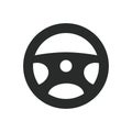 Steering wheel icon. Vector illustration on isolated white background Royalty Free Stock Photo