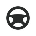 Steering wheel icon. Vector illustration on isolated white background Royalty Free Stock Photo