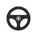 Steering wheel icon. Vector illustration on isolated white background Royalty Free Stock Photo