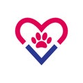 Love pet logo icon vector image Royalty Free Stock Photo