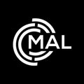 MAL letter logo design. MAL monogram initials letter logo concept. MAL letter design in black background