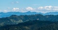 Mala Fatra mountains between Poludnovy grun and Maly Krivan hills from view tower above Zborov nad Bystricou village in Slovakia