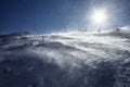 Mala Fatra, Slovakia - blowy and windy sunny weather on the mountains in winter and wintertime