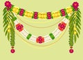 Mala traditional Indian decoration garland of flowers and mango leaves Royalty Free Stock Photo