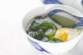 Malabar spinach soup with egg