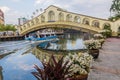 MALACCA, MALAYASIA - MARCH 19, 2018: Chan Boon Cheng Bridge over the Malacca River in Malacca Melaka , Malays