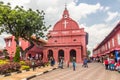 MALACCA, MALAYASIA - MARCH 19, 2018: Christ church and Stadthuys historical city hall in Malacca Melaka , Malaysi