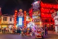 MALACCA, MALAYASIA - MARCH 18, 2018: Night view of Jonker street in the center of Malacca Melaka