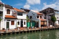 Malacca, Malaysia - February 2, 2018: View on riverside of old town. UNESCO World Heritage Site Royalty Free Stock Photo