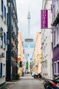 Menara Taming Sari tower with hotel street in Malacca, Malaysia Royalty Free Stock Photo