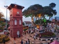 Malacca,Malaysia - June 24 2019: Scenic view of the Christ Church Malacca and Dutch Square,people can seen exploring around the it Royalty Free Stock Photo