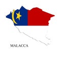 Malacca map vector illustration.