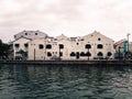 Malacca river with  historical building background Royalty Free Stock Photo