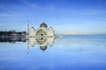 Malacca Straits Mosque Masjid Selat Melaka . Royalty Free Stock Photo