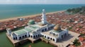 Malacca Straits Mosque ( Masjid Selat Melaka) Royalty Free Stock Photo