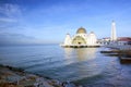 Masjid selat Mosque in Malacca Malaysia Royalty Free Stock Photo