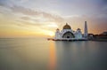 Malacca Straits Mosque (Masjid Selat Melaka) is a mosque located Royalty Free Stock Photo