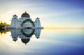 Malacca Straits Mosque ( Masjid Selat Melaka), It is a mosque located on the man-made Malacca Island near Malacca Town, Malaysia. Royalty Free Stock Photo