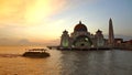 Malacca Straits Mosque during sunset.