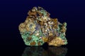 Malachite - Azurite mineral stone, on dark background