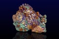 Malachite - Azurite mineral stone, on dark background