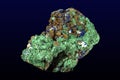 Malachite - Azurite mineral stone, on dark background