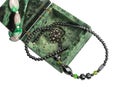 Malachite jewelry box with accessories Royalty Free Stock Photo
