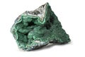 A malachite stone placed on the white background.