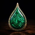 malachite teardrop a malachite gemstone carved into a Royalty Free Stock Photo