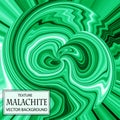 malachite texture abstract background with lines and waves Royalty Free Stock Photo